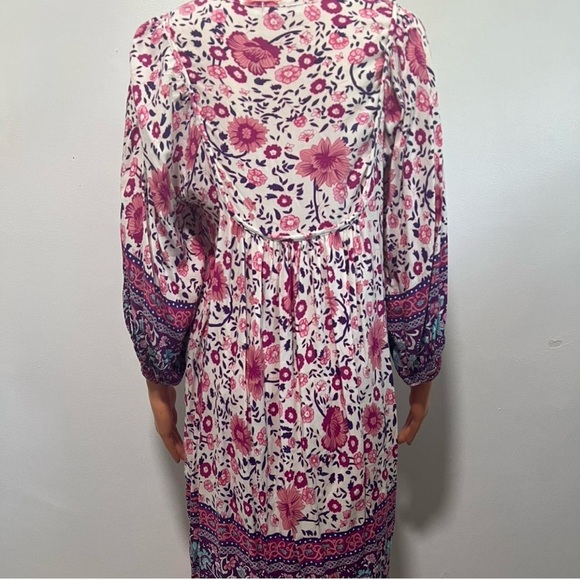 Temofon Floral Midi Dress - Pink and Purple - Picture 5 of 5